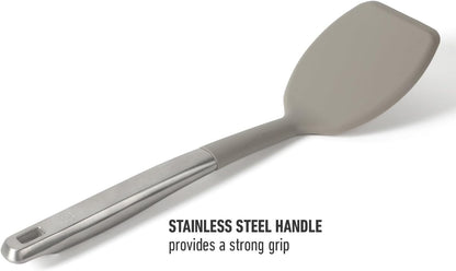 Calphalon Slotted Turner, Kitchen Flipping Spatula, Slotted Spatula, Stainless Steel Turner with Silicone Heat Resistance Handle, Nonstick-Safe Spatula for Draining and Flipping (Navy)