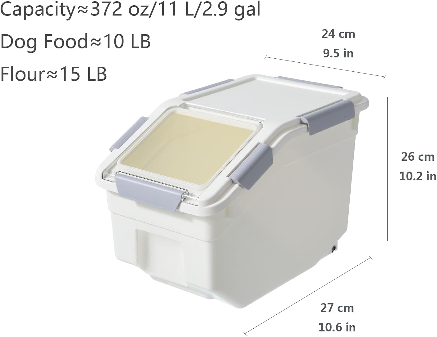 CITY BABY 2 Pack Dog Food Storage Container with Scoop,Large Airtight Pet Dog Food Bin,Container for Dog Treats Rice,Dog Cat Dry Food Bin,Baking Supplies,Flour,Rice,Kitchen Pantry Cereal (10 LB)