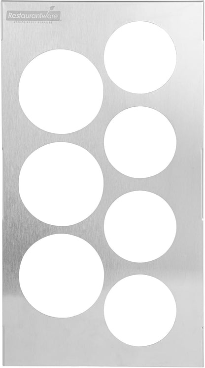 Restaurantware Stainless Steel Bottle Organizer - 1 Count - 6.299 x 7.087 x 0.394 Inches - Dishwasher-Friendly Condiment Holder - Kitchen Bottle Rack - Space-Saving Design - Silver
