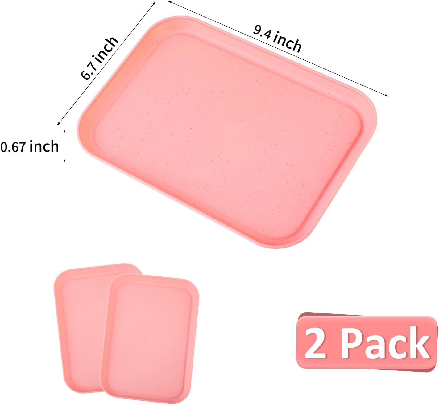 4 Pack Multicolo Plastic Serving Trays for Party Serving Food - Rectangular, 8.66 by 12 in, Heavy Duty Dessert Trays for Food Erving Platters for Party Tray Decor Veggie,Snack