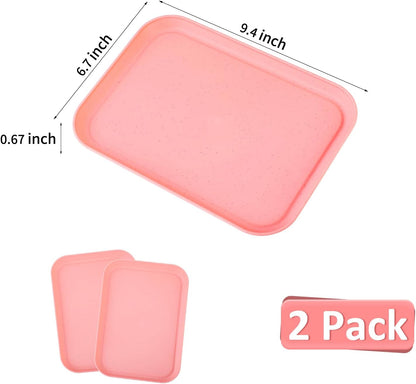 4 Pack Multicolo Plastic Serving Trays for Party Serving Food - Rectangular, 8.66 by 12 in, Heavy Duty Dessert Trays for Food Erving Platters for Party Tray Decor Veggie,Snack