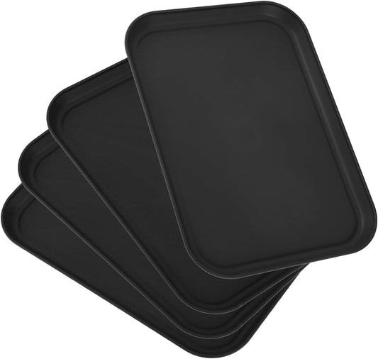 4 Pack Multicolo Plastic Serving Trays for Party Serving Food - Rectangular, 8.66 by 12 in, Heavy Duty Dessert Trays for Food Erving Platters for Party Tray Decor Veggie,Snack
