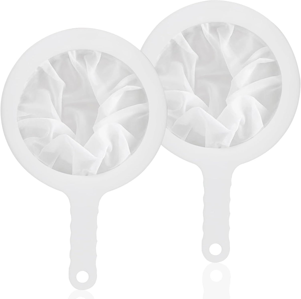 Uenhoy 2 Pcs Nylon Mesh Strainers 120 200 Kitchen Sieve With Handle White
