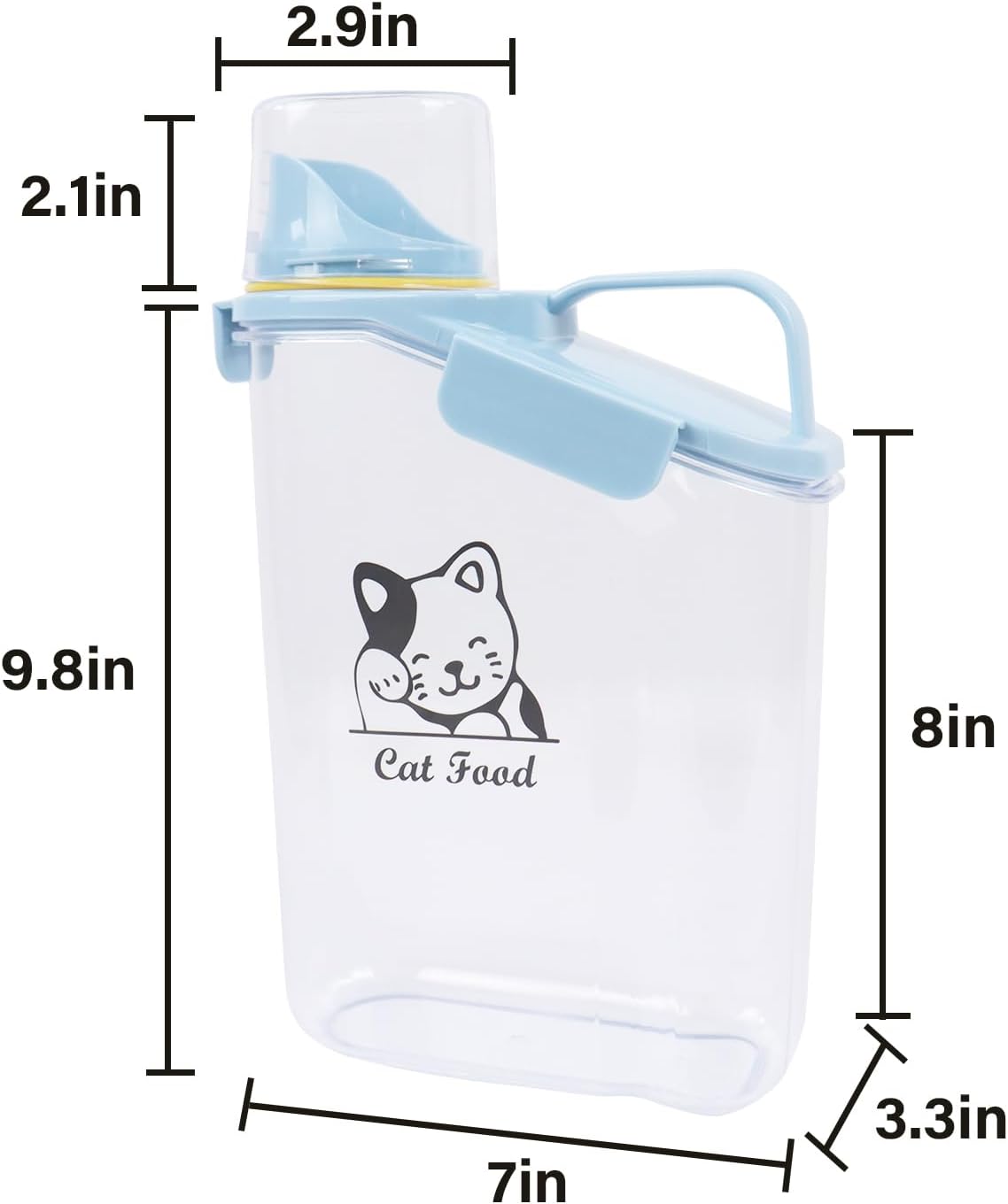 Dog Food Storage Container Airtight Portable Dog Food Container with Handled Lid and Pour Spout,Food Storage for Dog Dry Food Small Pet Food Container with Measuring Cup for Home, Travel,2.8L