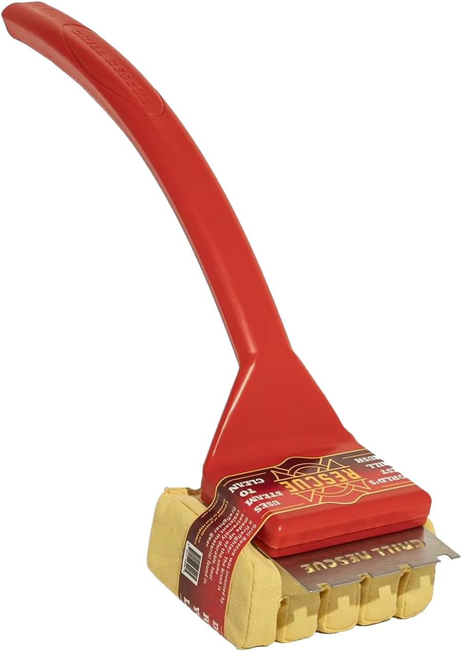 Grill Rescue BBQ Replaceable Scraper Cleaning Head, Bristle Free - Durable and Unique Tools for Cast Iron or Stainless-Steel Grates, Barbecue Cleaner (Replaceable Grill Grate Scraper Head)