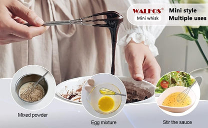 Walfos Silicone whisk,Whisks for Cooking Non Scratch, BPA Free whisk set of 4, 7+9+11in Balloon Whisks & 11in Flat Whisk, Heat Resistant(480°F).Great for Cooking in Pans, Baking, Whisking.Blue