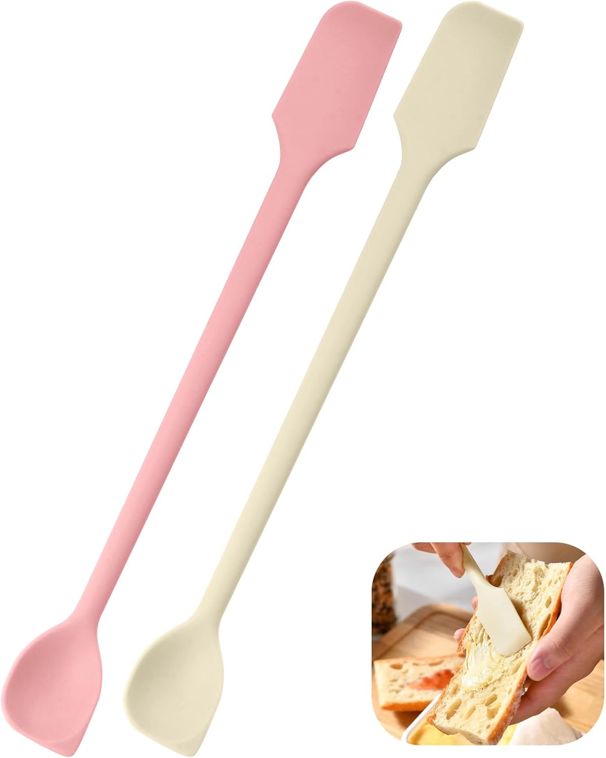 4 Pcs Mini Silicone Spatulas, Jar Spatula Silicone Small Spatulas