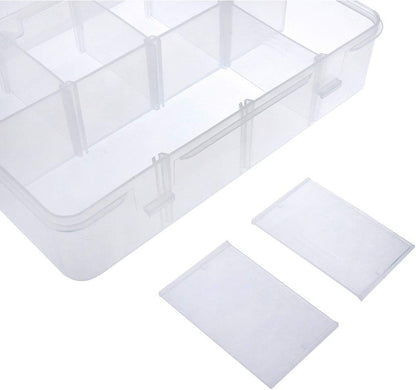 Xiaoyztan Clear Plastic Organizer, 12 Grids with Adjustable Dividers, Jewelry Box Bead Storage Container for Small Parts, Fishing Tackle, DIY Crafts, and Earrings