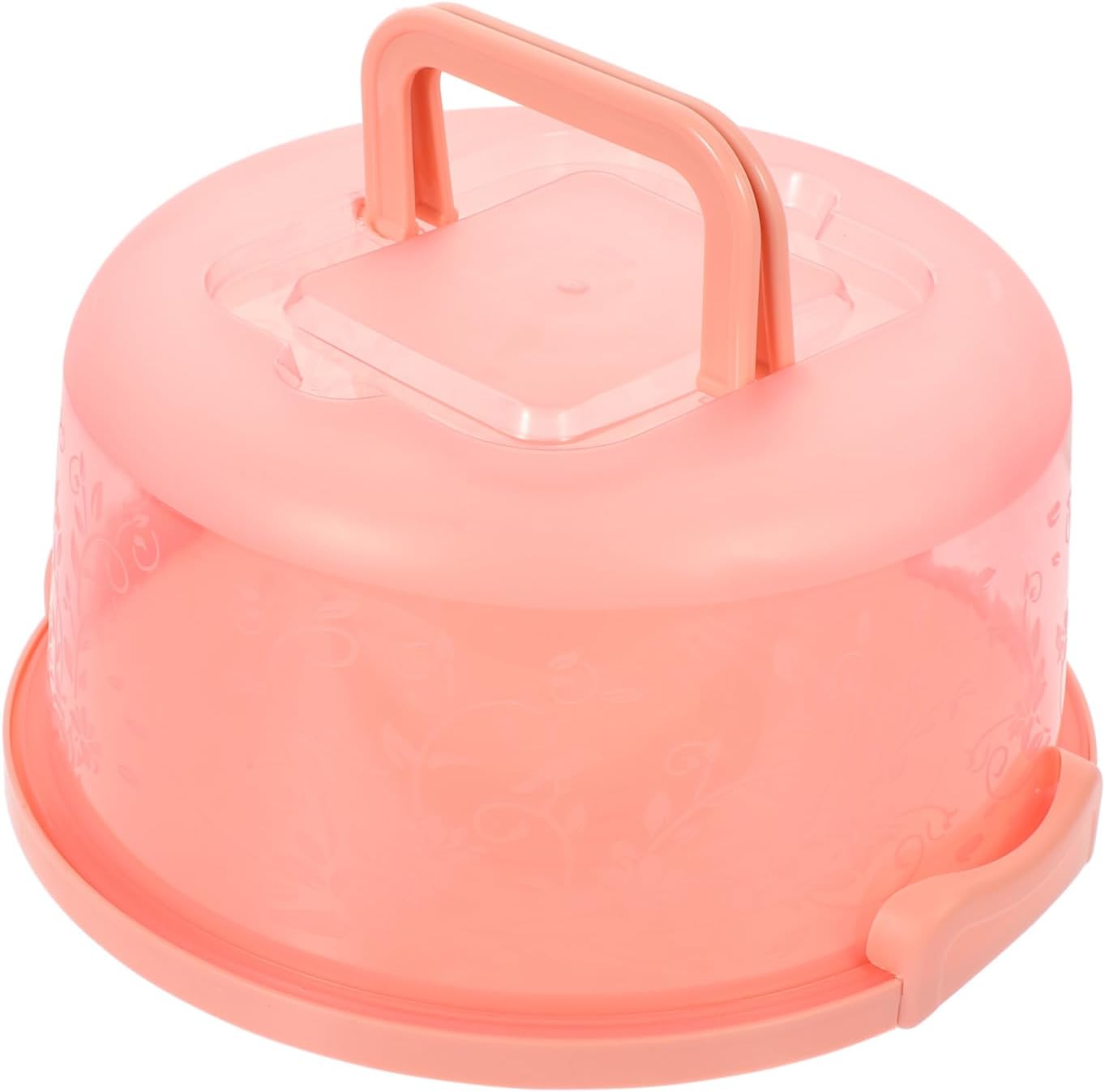 Portable Cake Carrier 9.84 Inch Transparent Plastic Cake Box with Handle and Lid for Household Baking Storage and Outdoor Transport