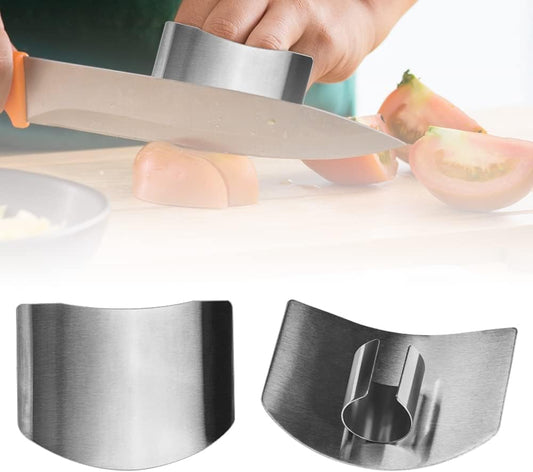 Jowxsx 2Pcs Stainless Steel Finger Guard, 2024 Stainless Steel Finger Guard Knife Cutting Protector, Premium Slicing Tool Finger Protector Finger Protectors for Dicing, Slicing, Chopping Vegetables