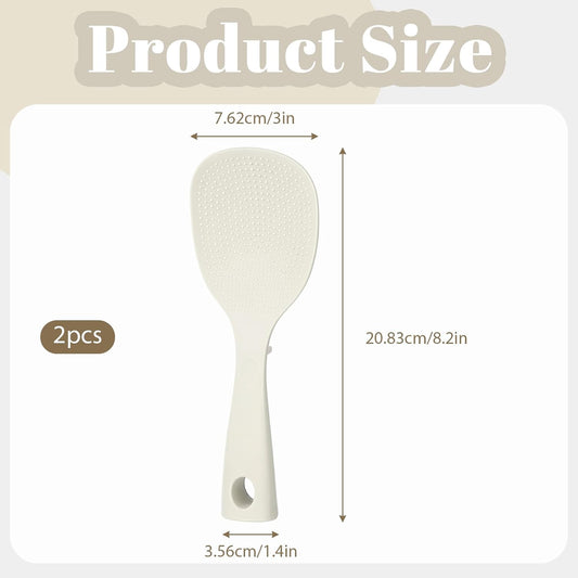 2 Pcs Silicone Rice Paddle Standing Rice Scooper Silicone Rices Ladle White Non-Stick Rices Paddle Scooper Easy To Clean Heat Resistant Anti-scalding RiceScooper Serving Spoons for Kitchen