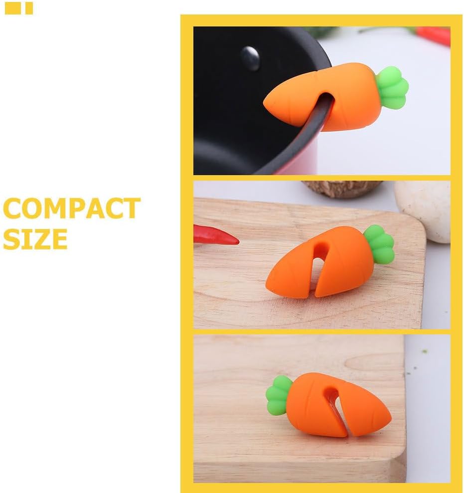 MERRYHAPY Carrot Pot Overflow Preventer 6 Pack Silicone Lid Lifters Boil Stoppers for Kitchen Slow Cooking Spill-Proof Pot Cover Holders 2.16 X 1.18 X 1.18 in