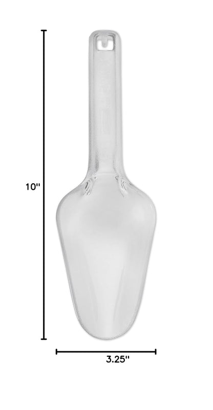 Rubbermaid Commercial Products Plastic Utility Ice Scooper, 6-ounce, Clear, Dishwasher Safe Kitchen Scoop for Weddings/Bar/Ice Bucket/Kitchen/Popcorn