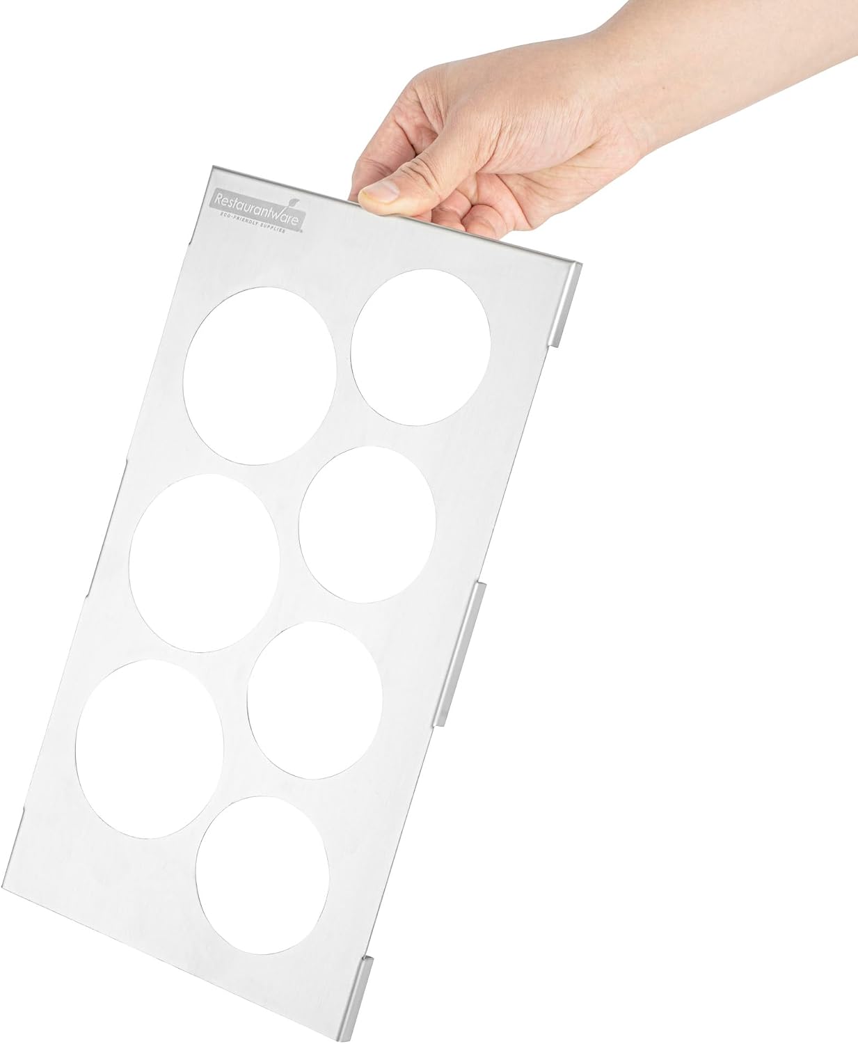 Restaurantware Stainless Steel Bottle Organizer - 1 Count - 6.299 x 7.087 x 0.394 Inches - Dishwasher-Friendly Condiment Holder - Kitchen Bottle Rack - Space-Saving Design - Silver