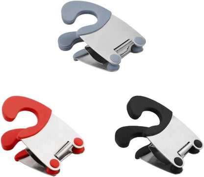 3 Piece Pot Clip Spoon Rest Holder Stainless Steel and Plastic