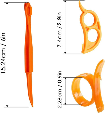 Orange Citrus Peelers, Cosmer Set of 15 Plastic Easy Slicer Cutter Peeler Remover Opener Kitchen Accessories Knife Cooking Tool Kitchen Gadgets (Set A)