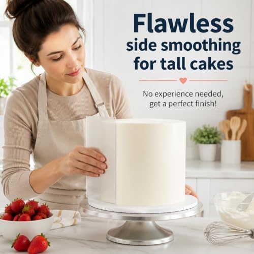 Clear Acrylic Cake Scraper, Cakes Icing Smoother Comb for Baking Butter