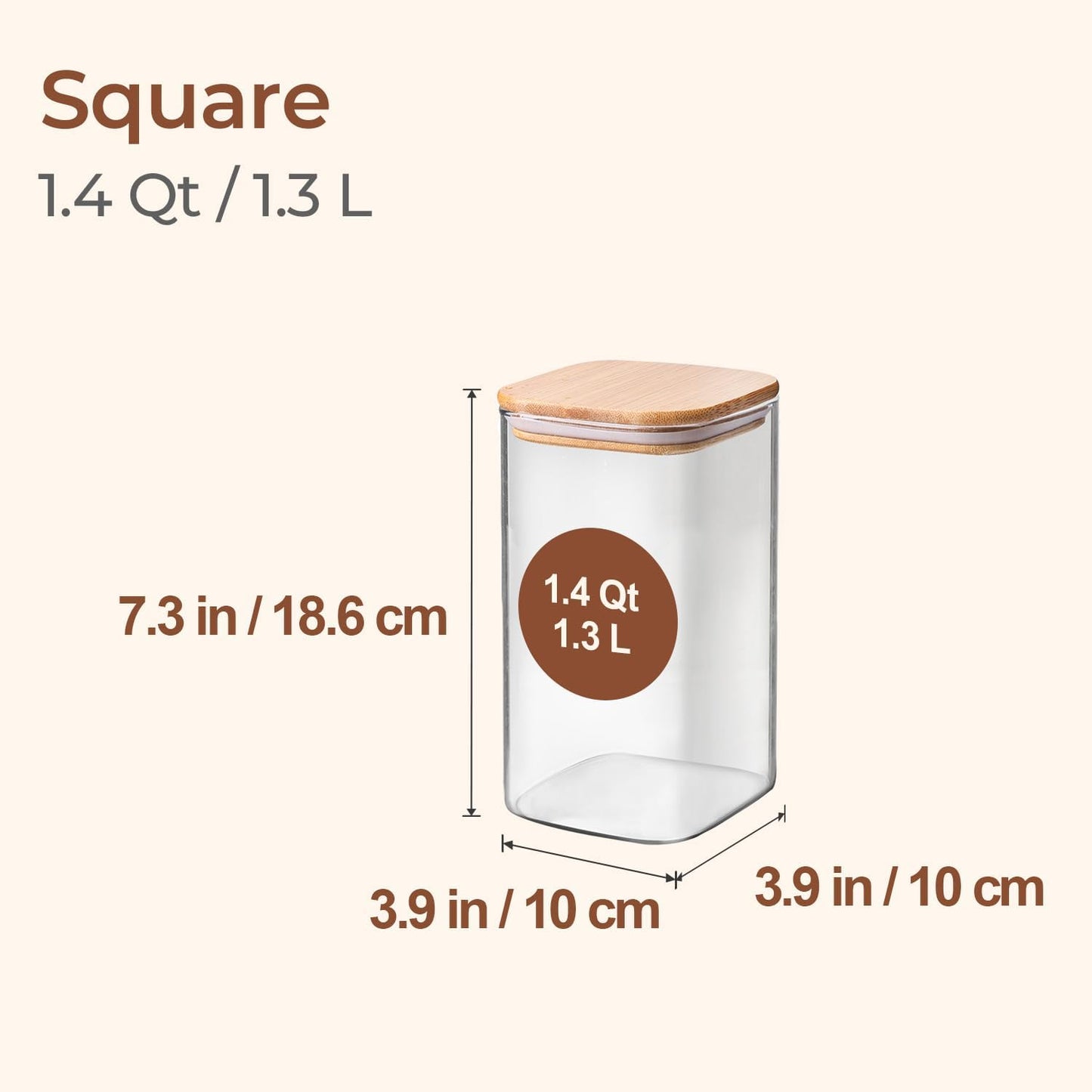 ComSaf 2Pcs Large Glass Storage Containers with Lids 4Qt, 1 Gallon Wide Mouth Flour Sugar Storage Containers, Large Capacity and Sealed for Rice, Cereal, Oat, Easy Clean and Scoop, Pantry Organization