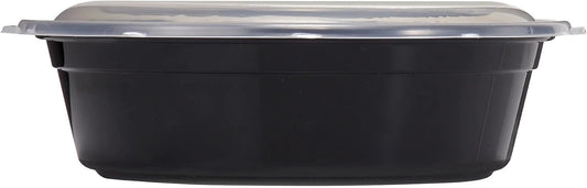 3-Compartment 1L Round Meal Prep Food Storage Container, 5 Pack - Airtight Leak-Proof, BPA-Free Microwave Safe, Stackable Reusable for Portion Control, Lunch & Leftover Storage