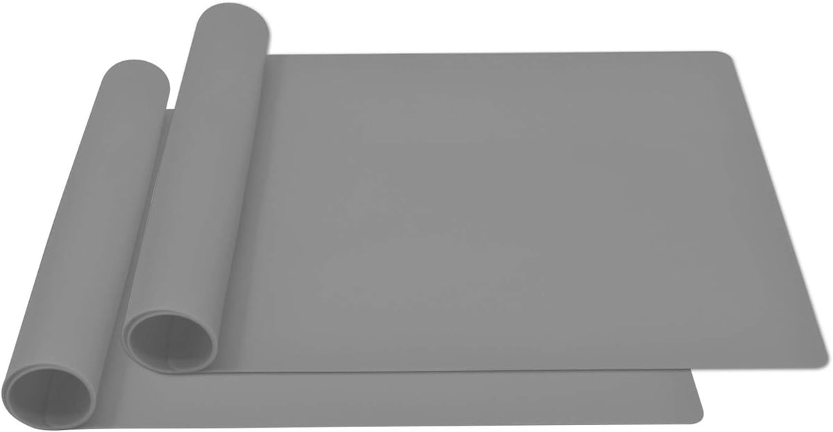 Silicone Placemats, Food-Grade Non-Slip Waterproof, Dining, Stain Resistant, Countertop Protector, Kitchen Counter Mat, Heat Resistant, Baking mat Dishwasher Safe (23.6"×15.7"-1pack, Black)