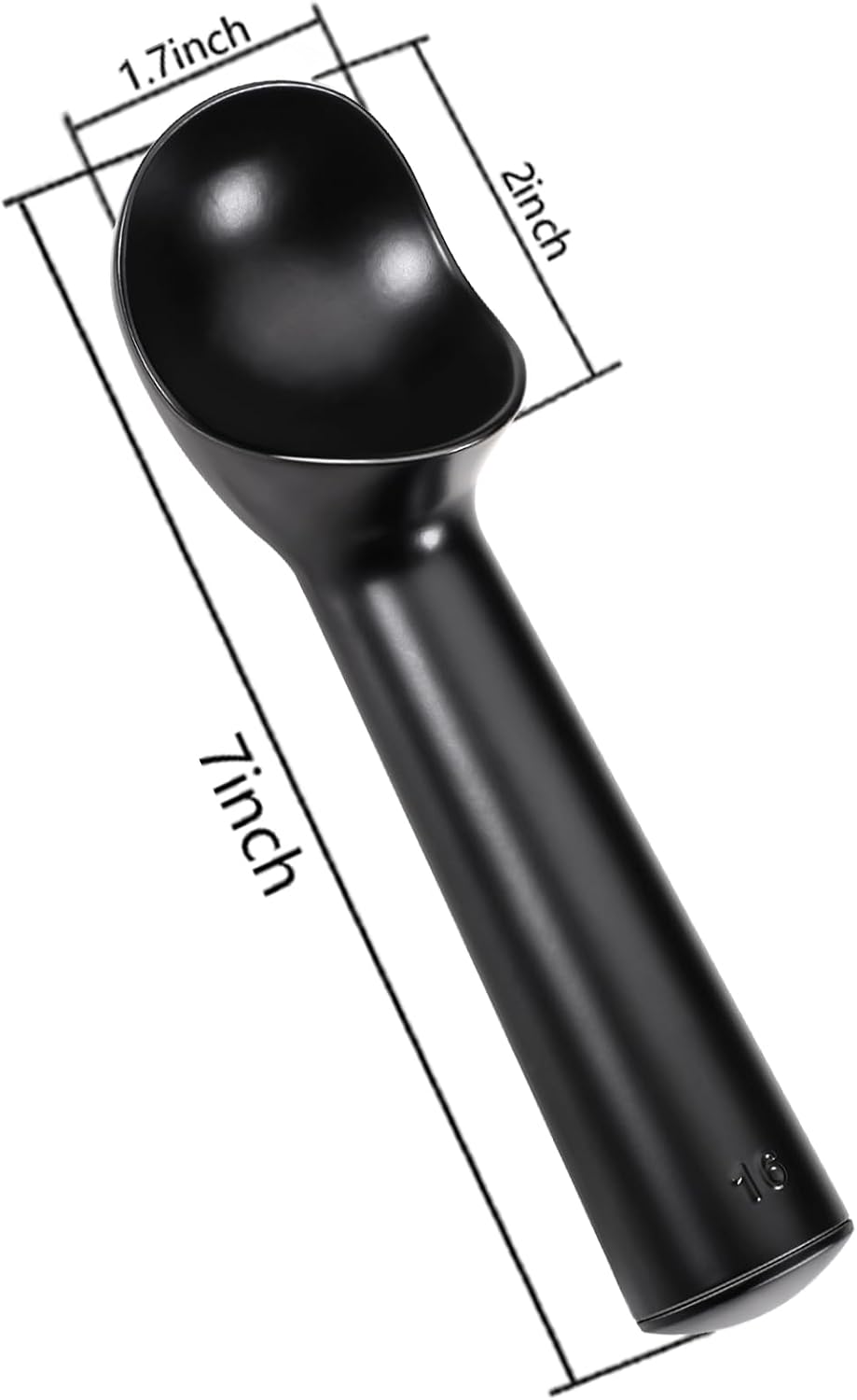 Pimoys Ice Cream Scoop, 7 Inch Aluminum, Nonstick, Bright Silver