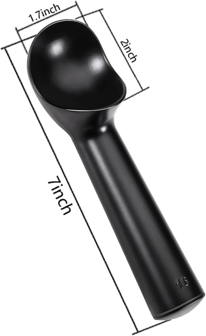 Pimoys Ice Cream Scoop, 7 Inch Aluminum, Nonstick, Bright Silver