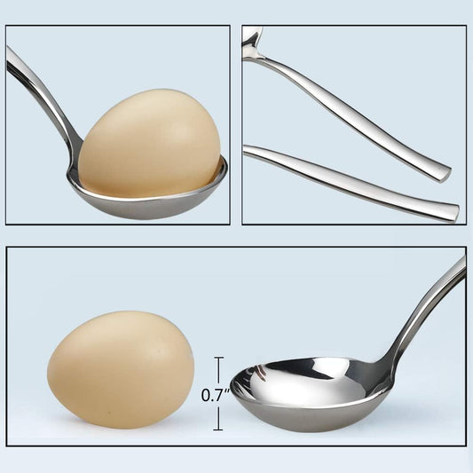 Idotry 2-Piece Stainless Steel Gravy Soup Spoon, Small Gravy Ladle Soup