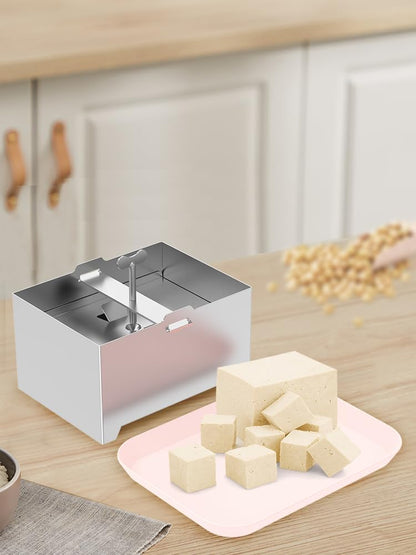 Tofu Press Kit Food Grade 304 Stainless Steel Tofu Maker with Gauze and Drip Tray Detachable and Pressure Adjustable Press Maker for Homemade Cheese yogurt(Large)