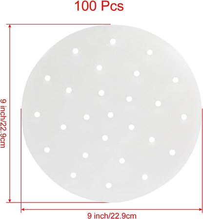 Dumpling Paper Bamboo Steamer Liners, 7 Inch, 100 Pcs