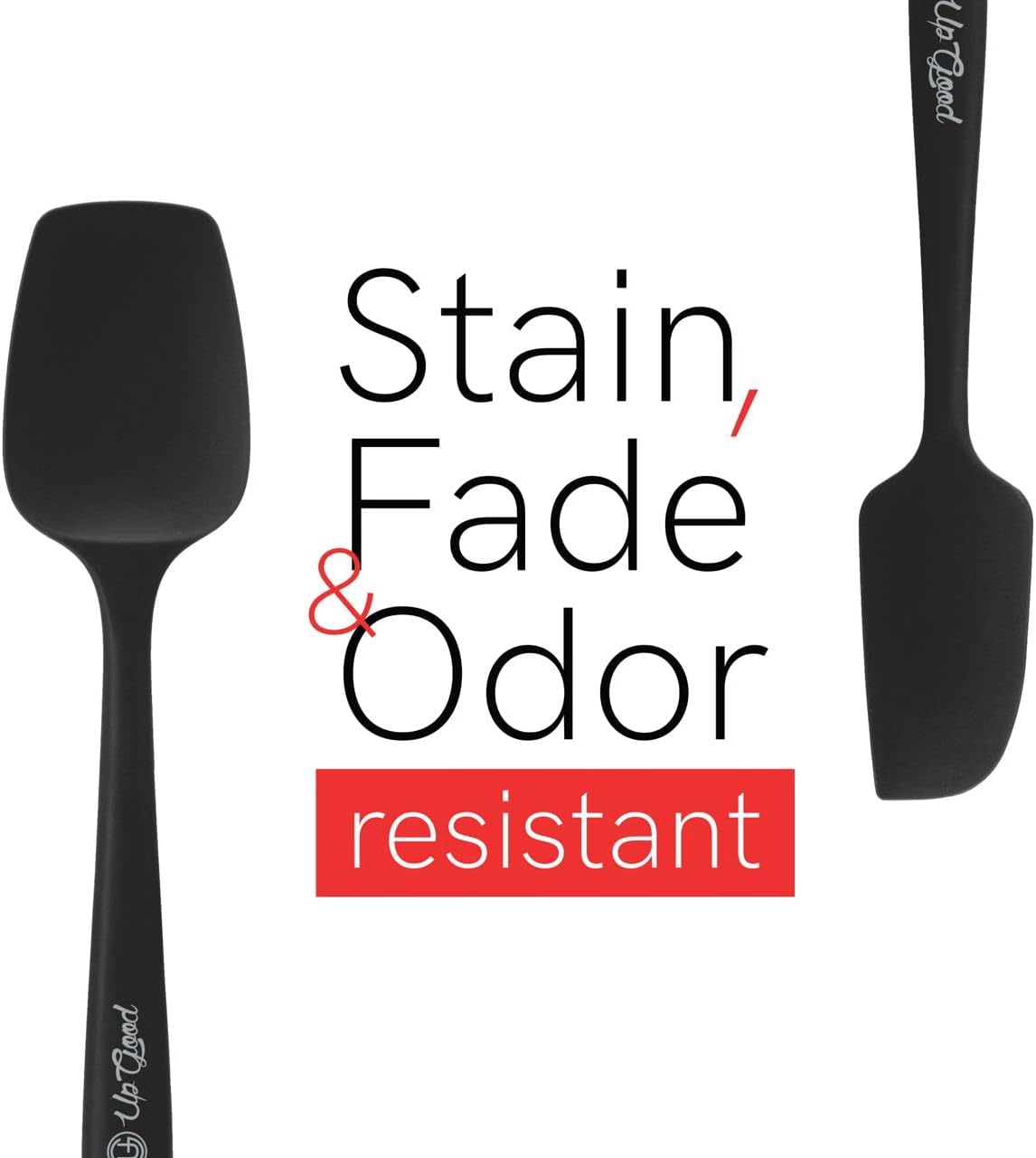 UpGood Silicone Spatula Set 600°F - High Heat Resistant Nonstick, Small and Large Kitchen Spatulas - Flexible BPA Free Professional Grade Cookware - Utensils for Cooking, Baking, Mixing(4 Pcs, Grey)