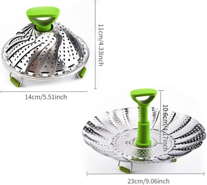 Expandable Stainless Steel Steamer Basket for Pot, 5.5-9.1 In