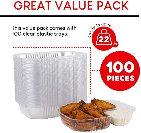 12oz Plastic Nacho Trays (100 Pack) Small Disposable Tray for Nachos & Cheese Dip, Concession Stand Supplies, Movie Night Snacks for Kids, Carnival Party Decorations, Food Boats, Snack Containers…