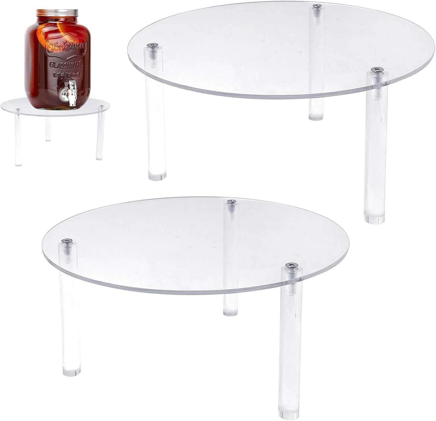 Tfwadmx 3 Pcs Drink Dispenser Stand, Beverage Dispensers Stand Acrylic Holder for Beverage Dispenser Drink Dispenser Stand Only Fit Max 7.8 Inch Diameter of Glass Drink Dispenser, Water Jugs