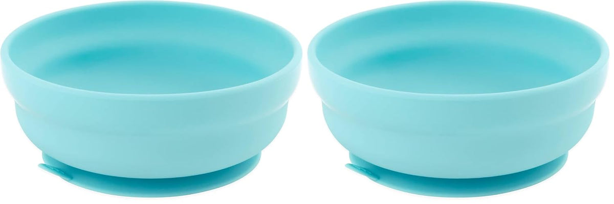 Bumkins Baby Bowl, Silicone Suction, for Babies, Toddlers and Kids, Baby Led Weaning, Feeding Essentials, Platinum Silicone, Non Skid Sticky Bottom, Supplies for Children Ages 6 Months Up, Gray