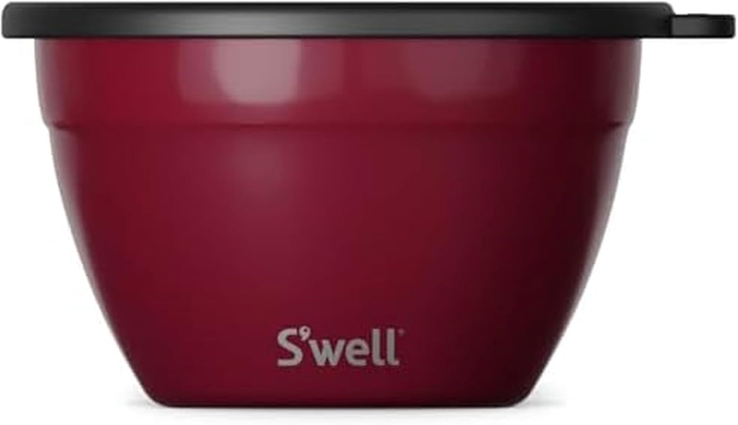 S'well Stainless Steel Salad Bowl Kit 64oz, Peacock Blue, Comes with 2oz Mini Canister and Removable Tray for Organization, Leakproof, Easy to Clean, Dishwasher Safe