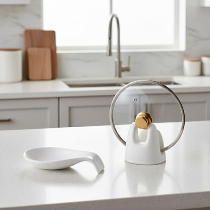 Nihow Ceramic Pot Lid Holder While Cooking for Kitchen Counter/Stove Top