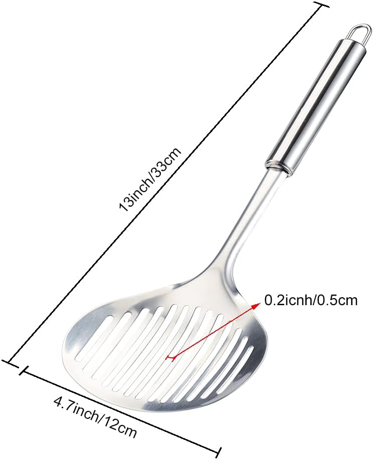 TENTA Kitchen Multi Kitchen Utensil Stainless Steel Cooking Skimmer Slotted Fish Turner Spatula Spoon Colander Drain Water Filter Spoon Hot Pot Scoop Comfortable Grip Design Strainer Ladle for Kitchen