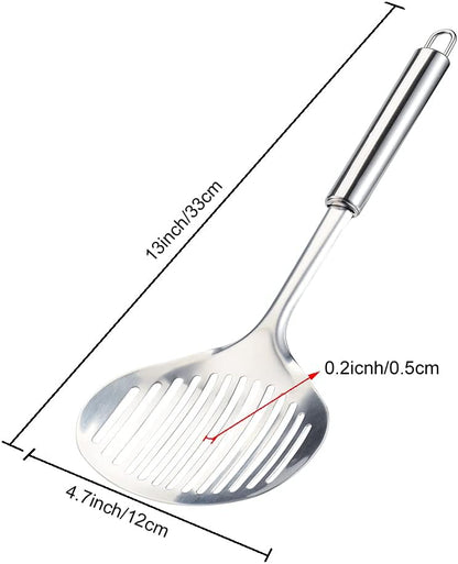 TENTA Kitchen Multi Kitchen Utensil Stainless Steel Cooking Skimmer Slotted Fish Turner Spatula Spoon Colander Drain Water Filter Spoon Hot Pot Scoop Comfortable Grip Design Strainer Ladle for Kitchen