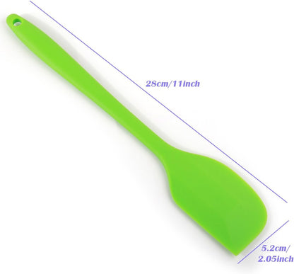 4 Pcs Silicone Spatula Set, 11inch Food Grade Rubber Spatulas, Upgrade Strong Handle with Ergonomic Grip, Heat Resistant Up to 450°F for Nonstick Cookware, Cooking, BPA Free, Dishwasher Safe