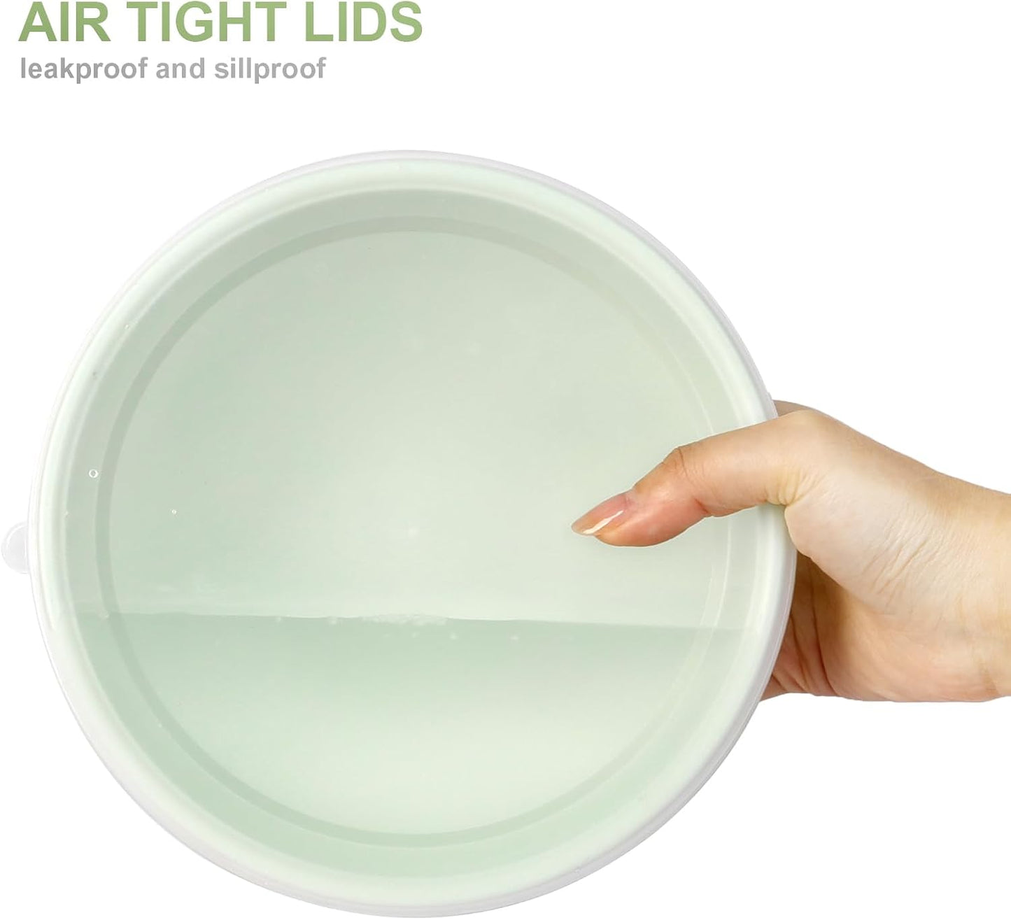 BoxedHome BPA Free Plastic Round Mixing Bowl with Lids, 12 Pack Nesting Bowls with Lids Set, Microwave and Dishwasher Safe Prep & Serving Bowls Great for Mixing, Baking, Serving (pinkish green, 12pcs)