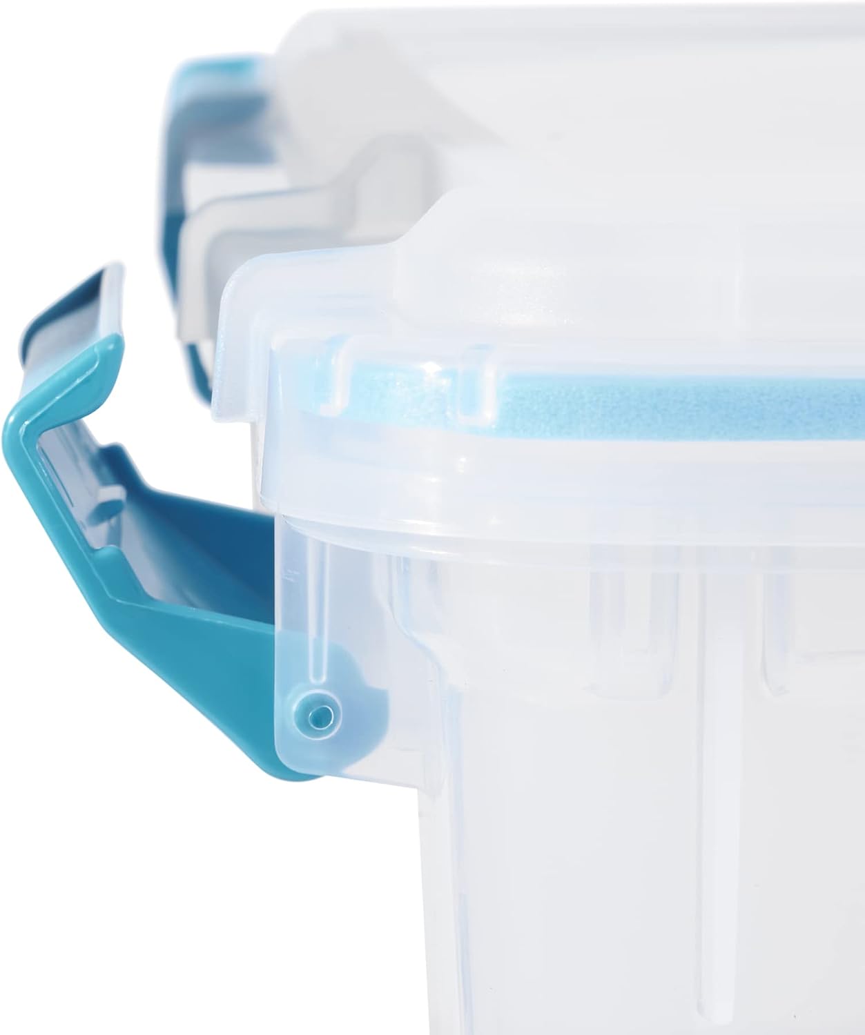 Sterilite 80 Qt Gasket Box, Stackable Storage Bin with Latching Lid and Tight Seal, Plastic Container to Organize Basement, Clear Base and Lid, 1-Pack