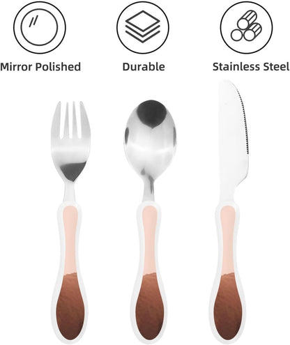 3-Piece Kids Silverware Set With Storage Case, Stainless Steel Reusable Children Safe Knife Spoon Fork Set Alpaca Cactus Children Flatware Set For Kids Lunch Box