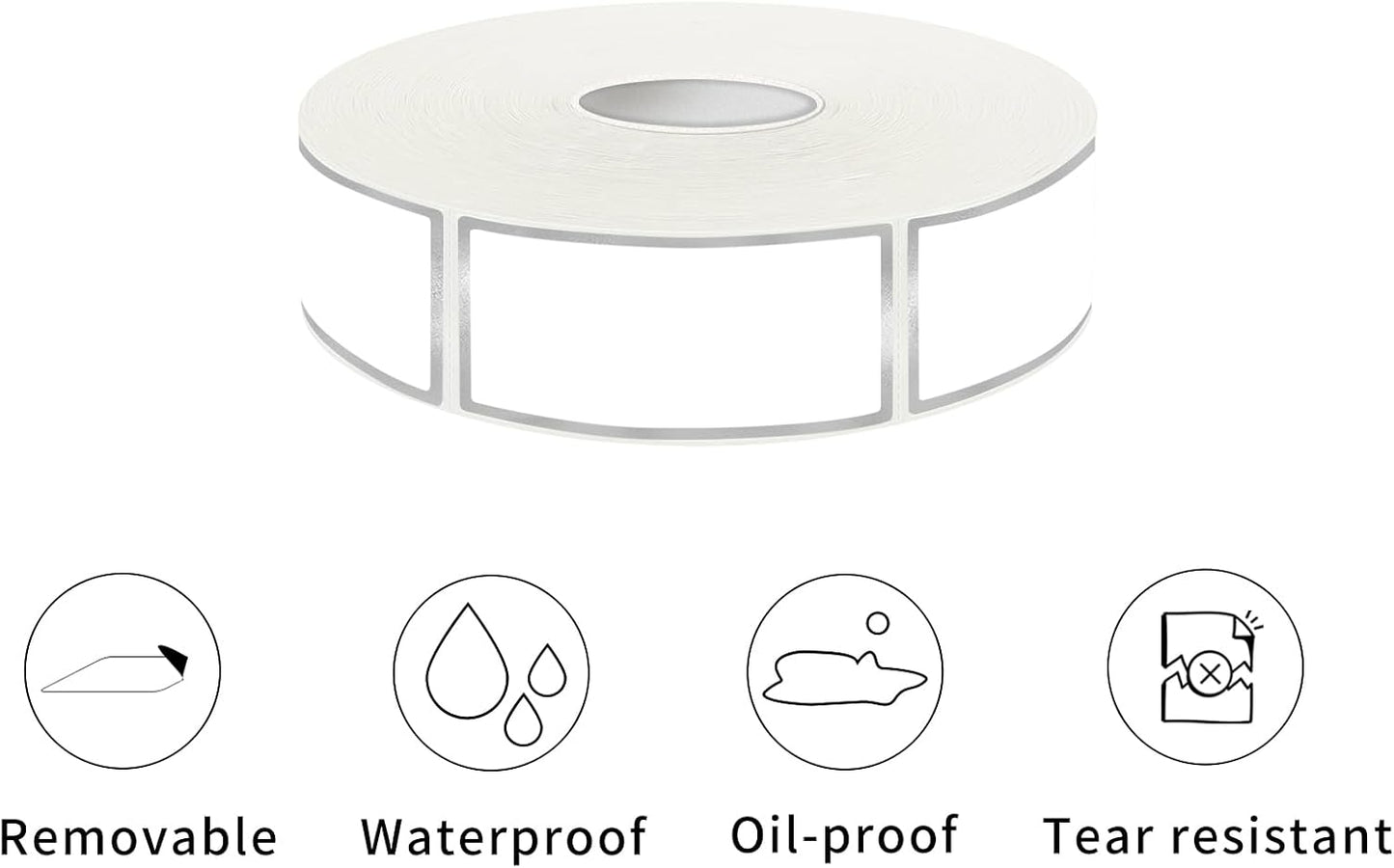 600 Blank Removable Freezer Labels Water Oil Resistant with Perforation Line for Food Containers Jars Pantry Organization (Ink Quick-Dry，1” x 2”)