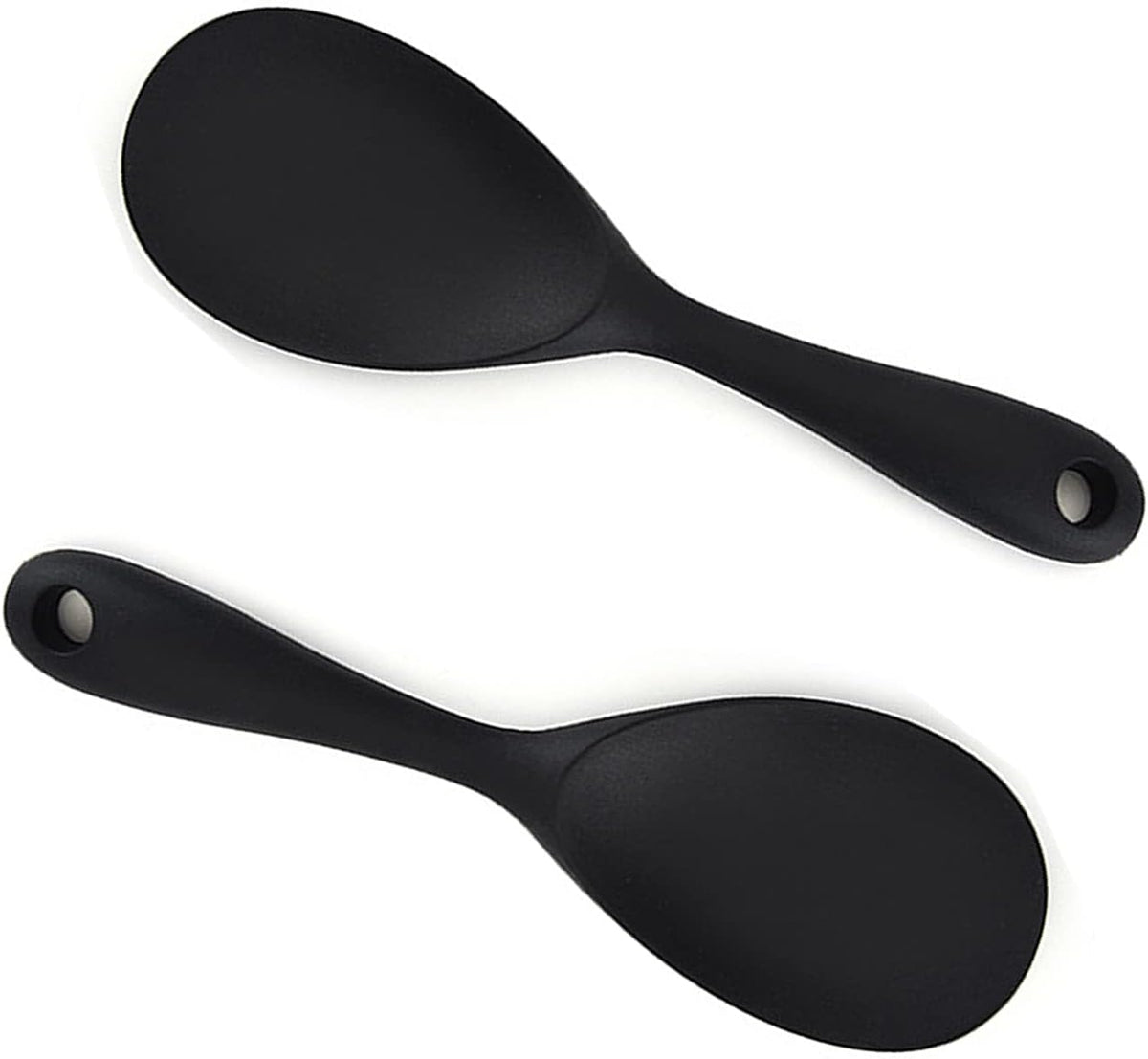 Dioycli 2 Pcs Rice Spoon Paddle Non-Stick Serving Spoon for Cookers, Black