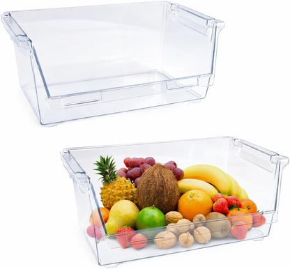 Potato and Onion Storage Bin for Pantry,Clear Stackable Plastic Storage Bins with Handles,Closet Storage Bin Open Front for Kitchen Pantry Bathroom,Onions and Potatoes,Fruits Vegatable Basket