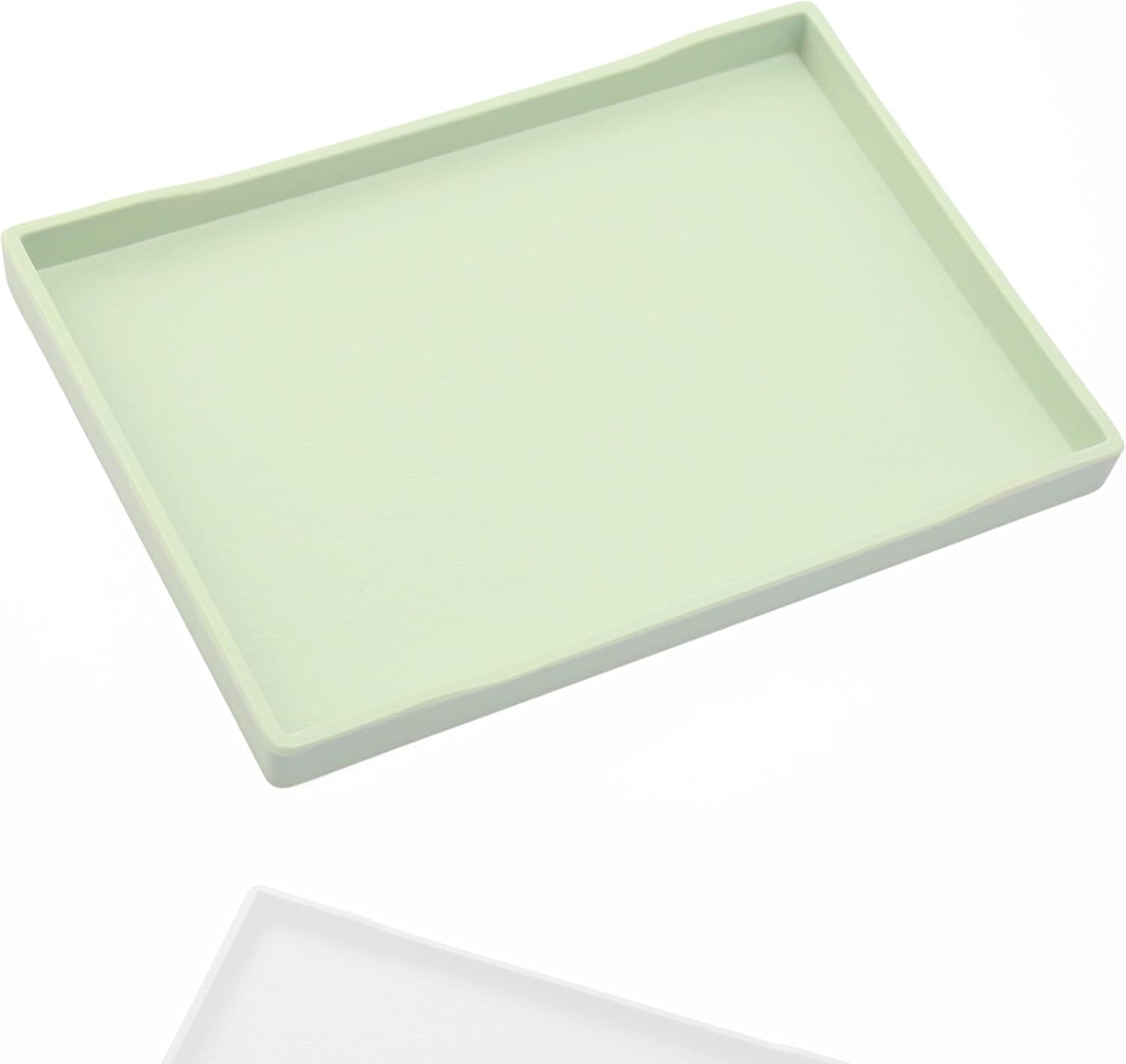 White Serving Tray (13.5 x 9.6 inch) for Serving Accessory, Elegant & Stackable Plastic Tray for Spa, Coffee, Drinks, Tea, Bar, Party, Seasoning, Perfume and Display Use.