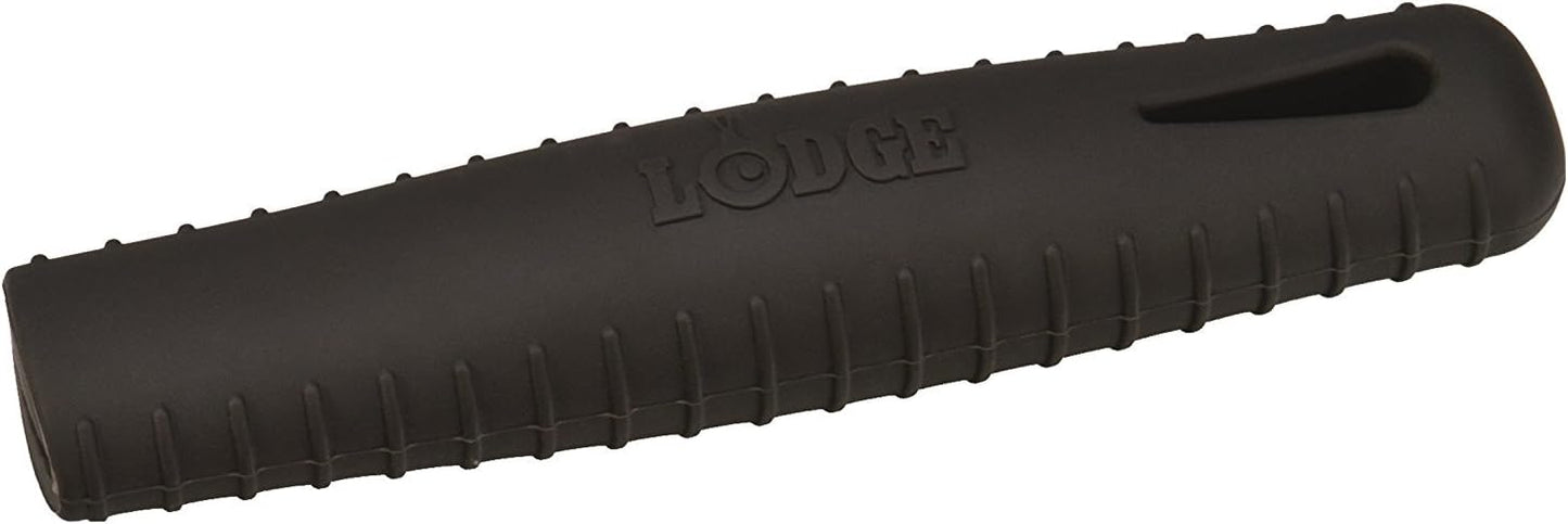 Lodge Silicone Hot Handle Holder - Dishwasher Safe Hot Handle Holder Designed for Lodge Carbon Steel Pan Products - Reusable Heat Protection Up to 500° - Black
