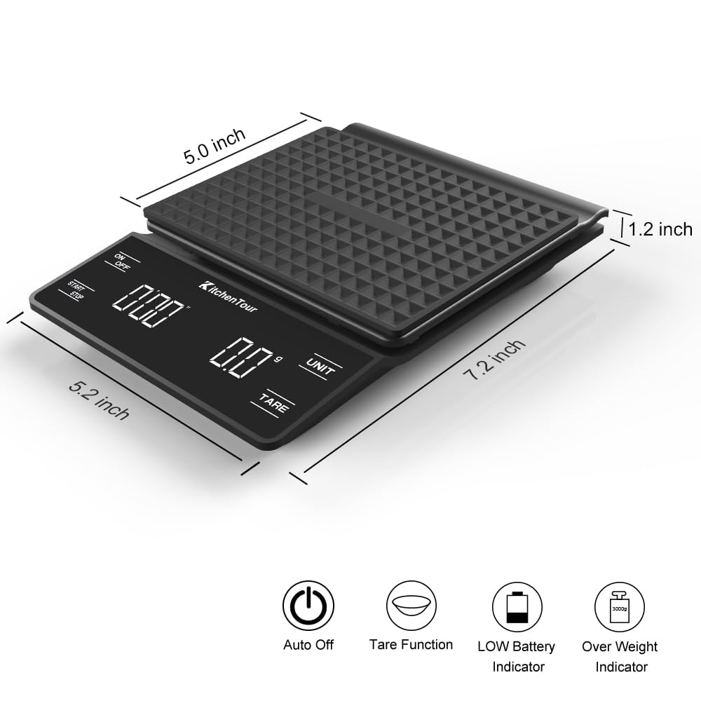KitchenTour Coffee Scale with Timer