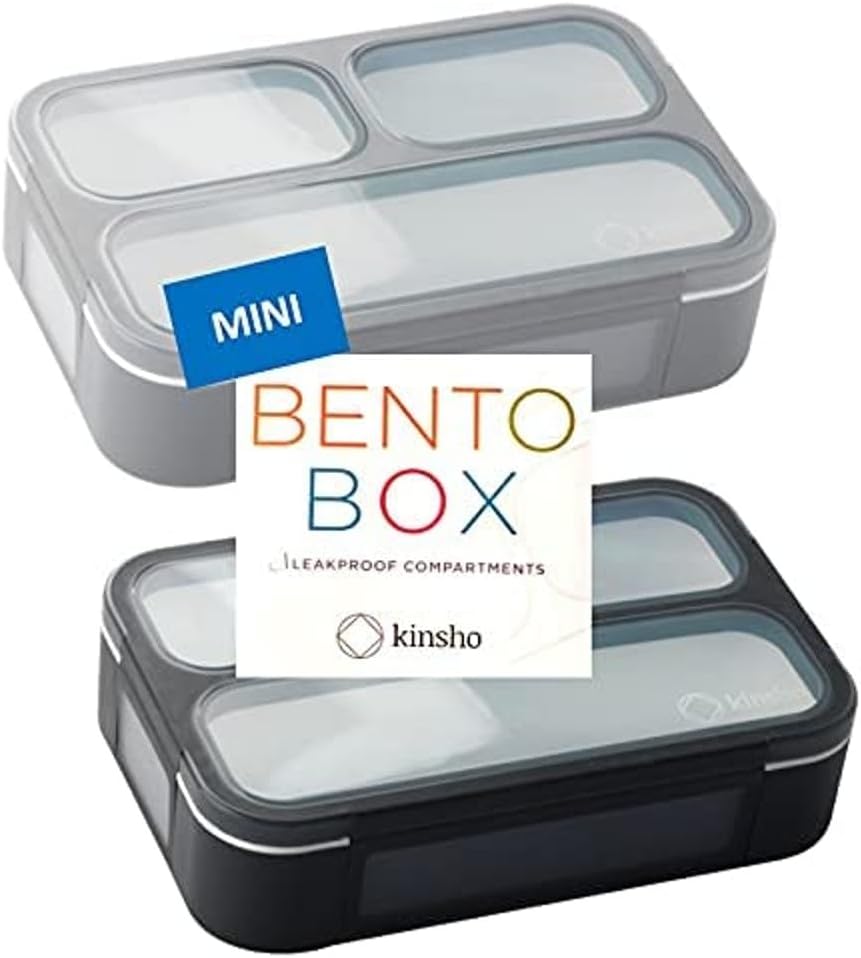 Small Snack Containers for Kids Toddlers - 3 Compartments (Set of 2) - Leak-Proof Reusable Boxes with Lids - BPA-Free Plastic Mini Bento Lunch Box - Holds 2 Cups Capacity (Pastel Blue+Teal Sparkle)