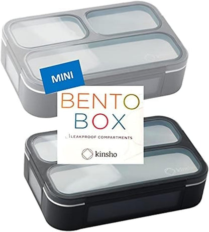 Small Snack Containers for Kids Toddlers - 3 Compartments (Set of 2) - Leak-Proof Reusable Boxes with Lids - BPA-Free Plastic Mini Bento Lunch Box - Holds 2 Cups Capacity (Pastel Blue+Teal Sparkle)